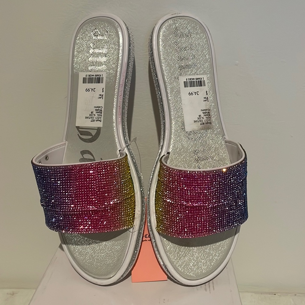 Juicy Couture Rainbow Jeweled Slandels